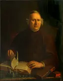 Johannes Petrus van Horstok, A portrait of a cleric, thought to be Peter van Hove, oil on canvas