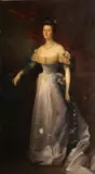 Jean-Jules-Antoine Lecomte du Nouÿ, A portrait of Lady Bateman, full-length, standing by a balustrade, oil on canvas