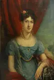 Francis Calcraft Turner, A portrait of a young lady dressed in blue, oil on canvas