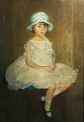 American School, Portrait of a girl in a blue hat, 1916, pastel on canvas