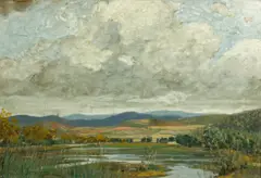 John Jay Baumgartner, Looking North from Ranch House (Camp Pendleton), 1924, gouache on paper