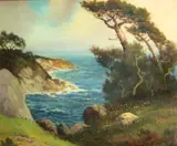 George Sanders Bickerstaff, Monterey coast, oil on canvas