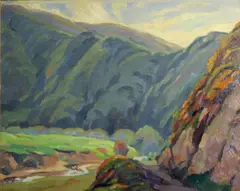 Cornelius Botke, The Little Sur, oil on canvas board