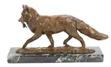 Kenneth Rodney Bunn, Coyote, bronze with brown patina on a marble base