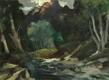 Kenneth Callahan, Perry Creek in January, oil on paper on board