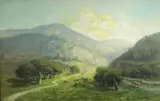 Carl Christian Dahlgren, Cows grazing with Mount Tamalpais beyond, oil on canvas