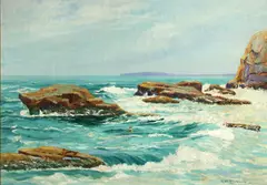 George W. Picknell, Quiet day, Gloucester, oil on canvas