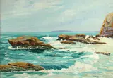 George W. Picknell, Quiet day, Gloucester, oil on canvas