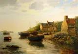 Raymond Quence, La Greve à Tregastel, Bretagne, oil on canvas