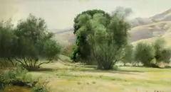 Thaddeus Welch, Arroyo willows, oil on canvas