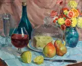 Abel George Warshawsky, The dessert, oil on masonite