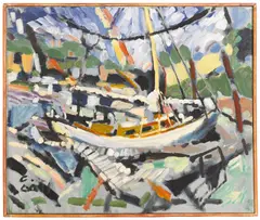 Chester Arnold, Of the Boat, 1972, oil on canvas in artist's frame