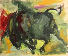 Untitled (Juarez series) by Elaine de Kooning, c. 1958, oil on paper on board, sold Nov 2013