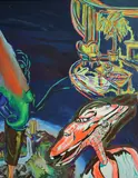 Juan Ugalde, Figures in an interior, 1984, oil on canvas