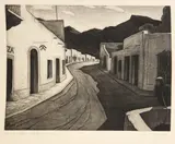Charles M. Capps, Mexican Barber Shop, 1938, Aquatint on wove paper