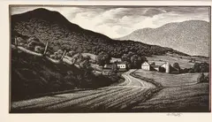 Asa Cheffetz, Down Montgomery Way, Vermont (S. 57), 1940, Wood engraving on smooth wove paper