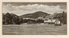Asa Cheffetz, Landscape, Vermont (S. 78), 1946, Wood engraving on wove paper