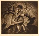 John Edward Costigan, Mother and Child #2, 1938, Etching on wove paper