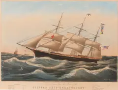 Nathaniel Currier, Clipper Ship 'Dreadnought' Off Sandy Hook (C. 1143), 1854, Lithograph with handcoloring on wove paper