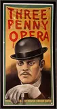 Paul Davis, Three Penny Opera, 1976, Color offset lithographic poster on brown paper, linen backed, for the Lincoln Center Opera performance 1976-1977