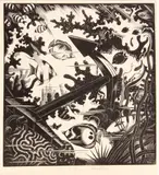 Robert Gibbings, The Lost Anchor, 1936, Wood engraving on tissue-thin laid paper