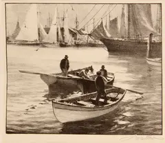 Small Craft by Gordon Grant, 1942, Lithograph on wove paper, sold Nov 2013