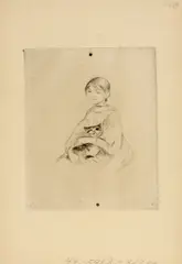 Berthe Morisot, Fillette au chat (Julie Manet) (B./H. 6), c. 1889, Drypoint on laid paper, unsigned