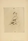 Berthe Morisot, Fillette au chat (Julie Manet) (B./H. 6), c. 1889, Drypoint on laid paper, unsigned