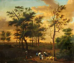 Landscape with figures by Dutch School, oil on canvas, offered Jul 2013