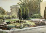 Golden Gate Park, San Francisco by American School, watercolor on paper affixed to paperboard, sold Jul 2013