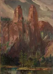 Arthur William Best, Cathedral Spires, oil on canvas