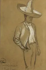 Maynard Dixon, Charro No. 2, 1905, charcoal and white highlight on paper