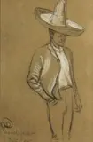 Maynard Dixon, Charro No. 2, 1905, charcoal and white highlight on paper