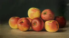 G. Snyder, Still life with apples, oil on board