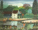 Jean Busquets, Le jardin de Rambouillet, oil on canvas