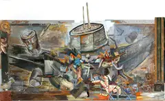 Stuart Diamond, Self Deception / Submerged, 1985-1986, wood, oil and mixed media construction