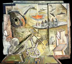 Stuart Diamond, Castles in the Air, 1986, wood, oil and mixed media construction