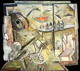 Stuart Diamond, Castles in the Air, 1986, wood, oil and mixed media construction