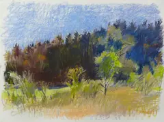 Wolf Kahn, Near the Tennis, 1989, pastel on paper
