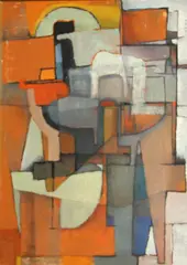 In My Kitchen, Tablecloth by Helen Clark Oldfield, oil on board, sold Jul 2013