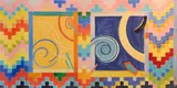 Katherine Porter, Study for outdoor tile, gouache and crayon on paper