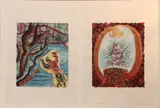 Andrew Tavarelli, Travel to 100 Places #51, 1998; Travel to 100 Places #58, 1998 (diptych), watercolor and pencil on paper