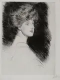 Paul César Helleu, Femme en buste de trois-quarts vers la droite