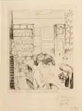 Jean-Emile Laboureur, L'Artiste et sa famille (G. 318), 1926, Etching on wove paper, from the third (final) state