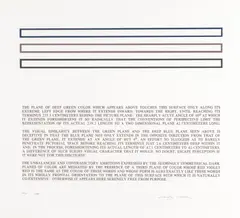 Douglas Huebler, The Plane of Deep Green Color, 1978, Screenprint on wove paper