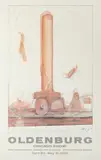 Claes Oldenburg, Inverted Fireplug as Skyscraper (A./P. 57), 1969, Color offset lithographic poster