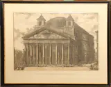 The Colosseum; The Pantheon, from Vedute de Roma (H. 57; 60), 1757; 1761 by Giovanni Battista Piranesi, Etchings on laid paper, Colosseum the second state (of 4), sold Jul 2013