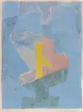 Composition bleue, jaune et rouge (R. 18) by Serge Poliakoff, 1958, Color lithograph on Arches paper, sold Jul 2013