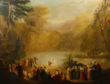 Christ preaching by English School, oil on canvas, sold Jun 2013