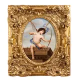 Cupid with bow and arrow by Continental School, oil on canvas, sold Jun 2013